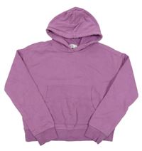 Růžová crop mikina s klokankou kapucí C&A