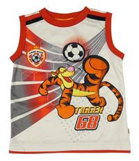Smetanovo-červeno-šedé sportovní tílko s Tygrem C&A