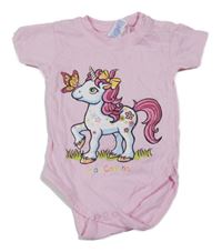 Světlerůžové body s jednorožcem 