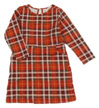 Červeno-růžovo-zelené kostkované šaty H&M
