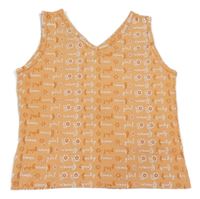 Oranžový crop top s kytičkami a nápisy Outfit