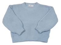 Světlemodrý žinylkový svetr H&M