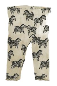 Béžové žebrované legíny se zebrami H&M
