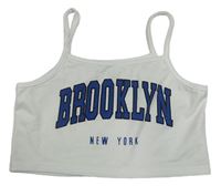 Bílý crop top s nápisem