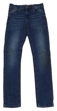Tmavomodré elastické skinny rifle Pocopiano