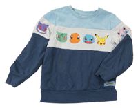 Tmavomodro-bílo-světlemodrá mikina s pokémony C&A