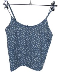 Dámský modrý kytičkovaný crop top Pacific Republic 