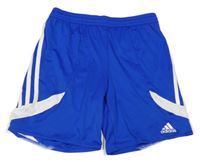 Modro-bílé sportovní funkční kraťasy s logem Adidas