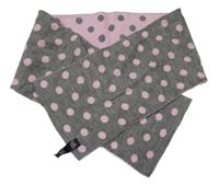 Šedo-růžová puntíkatá šála 