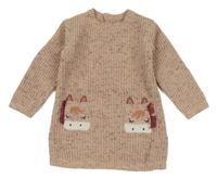 Světlerůžové žebrované žinylkové šaty s koníky Primark