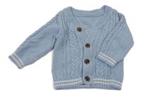 Světlemodrý vzorovaný propínací svetr Nutmeg