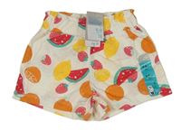 Nové - Smetanové bavlněné kraťasy s ovocem Primark