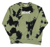 Zeleno-černá batikovaná mikina s nápisem H&M