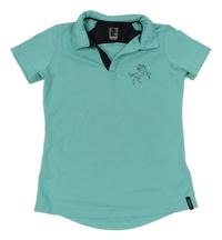 Mátové sportovní polo tričko s koněm Decathlon