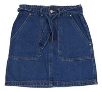 Tmavomodrá riflová sukně s páskem Denim Co.