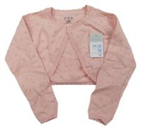 Nové - Růžové perforované svetrové bolerko Primark