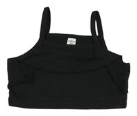 Černý crop top s volánky Shein