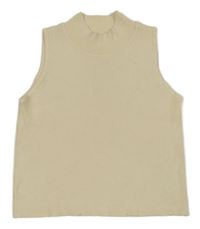 Béžová žebrovaná pletená crop vesta Zara