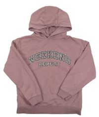 Starorůžová mikina s nápisem a kapucí Primark