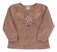 Starorůžové chlupaté pyžamové triko s kolouškem H&M