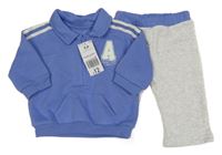 Nové - 2 set - fialová mikina s písmenem + šedé tepláky Matalan