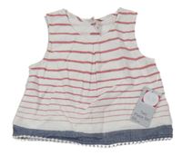 Nové - Bílo-červeno-modrý pruhovaný halenkový top Matalan