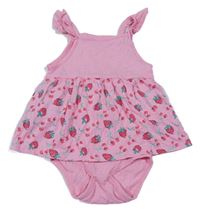 Růžová tunika s jahodami s třešněmi a všitým body So Cute