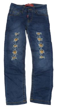 Modré skinny rifle s prošoupáním 