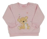 Světlerůžová prošívaná teplá mikina s medvídky Rock-a-Bye Baby