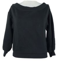 Dámská černá mikina s lodičkovým výstřihem H&M