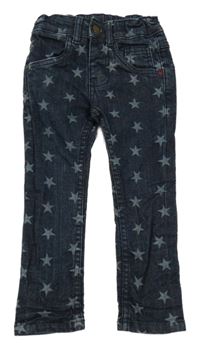 Tmavomodré skinny rifle s hvězdami Frugi