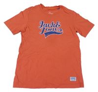 Cihlové tričko s nápisem Jack & Jones