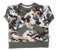 Khaki-bílo-hnědá army mikina Next