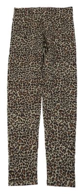 Nové - hnědo-čenré leopardí legíny M&S