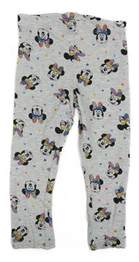 Světlešedé melírované legíny s Minnie a puntíky a hvězdičkami PRIMARK