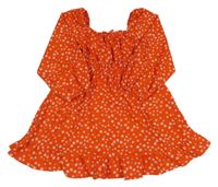 Červené lehké květované šaty Primark