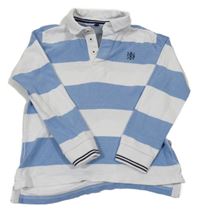 Bílo-světlemodré pruhované polo triko s výšivkou M&S