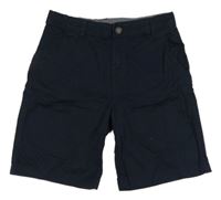 Tmavomodré plátěné chino kraťasy H&M