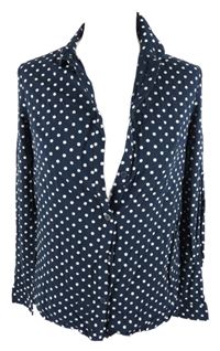 Dámská tmavomodrá puntíkovaná halenka H&M vel. 32