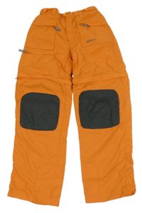 Oranžové šusťákové outdoorové kalhoty jakoo