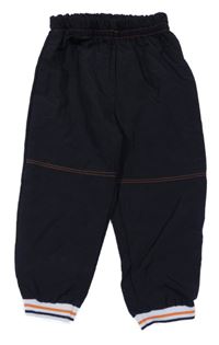 Černé šusťákové cuff kalhoty