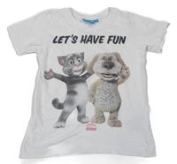 Bílé tričko s kočkou a psem - Talking Tom