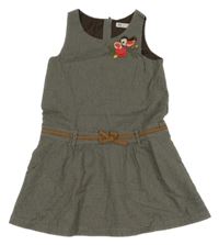 Hnědo-černé vzorované šaty s ptáčkem H&M
