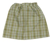 Khaki-modrá kostkovaná sukně 