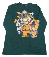 Smaragdové triko s potiskem - NARUTO