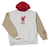 Bílo-béžovo-červená mikina s kapucí - L.F.C