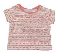 Oranžovo-bílé vzorované tričko Lupilu