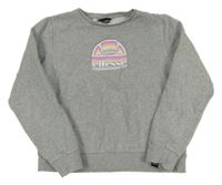 Šedá melírovaná crop mikina s logem ellesse