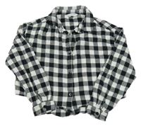 Černo-bílá kostkovaná crop halenka Primark