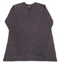 Fialové melírované triko s knoflíky H&M